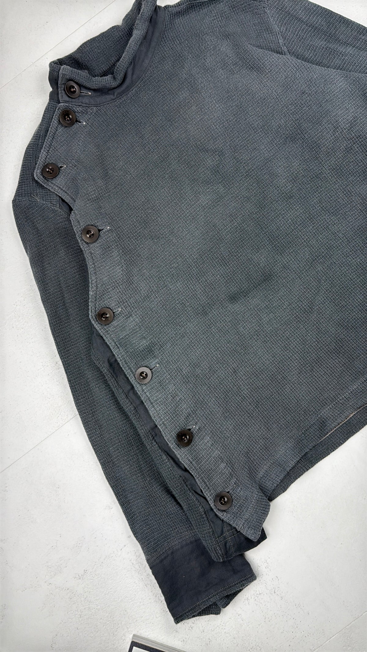 Y's Yohji Yamamoto Asymmetric Button Waffle Knit