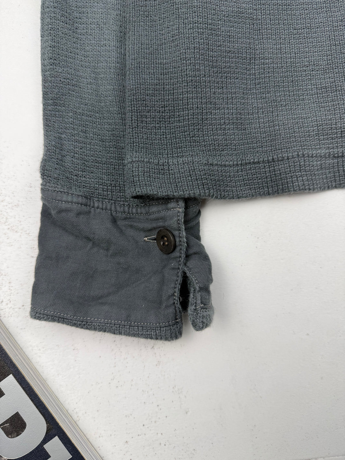 Y's Yohji Yamamoto Asymmetric Button Waffle Knit