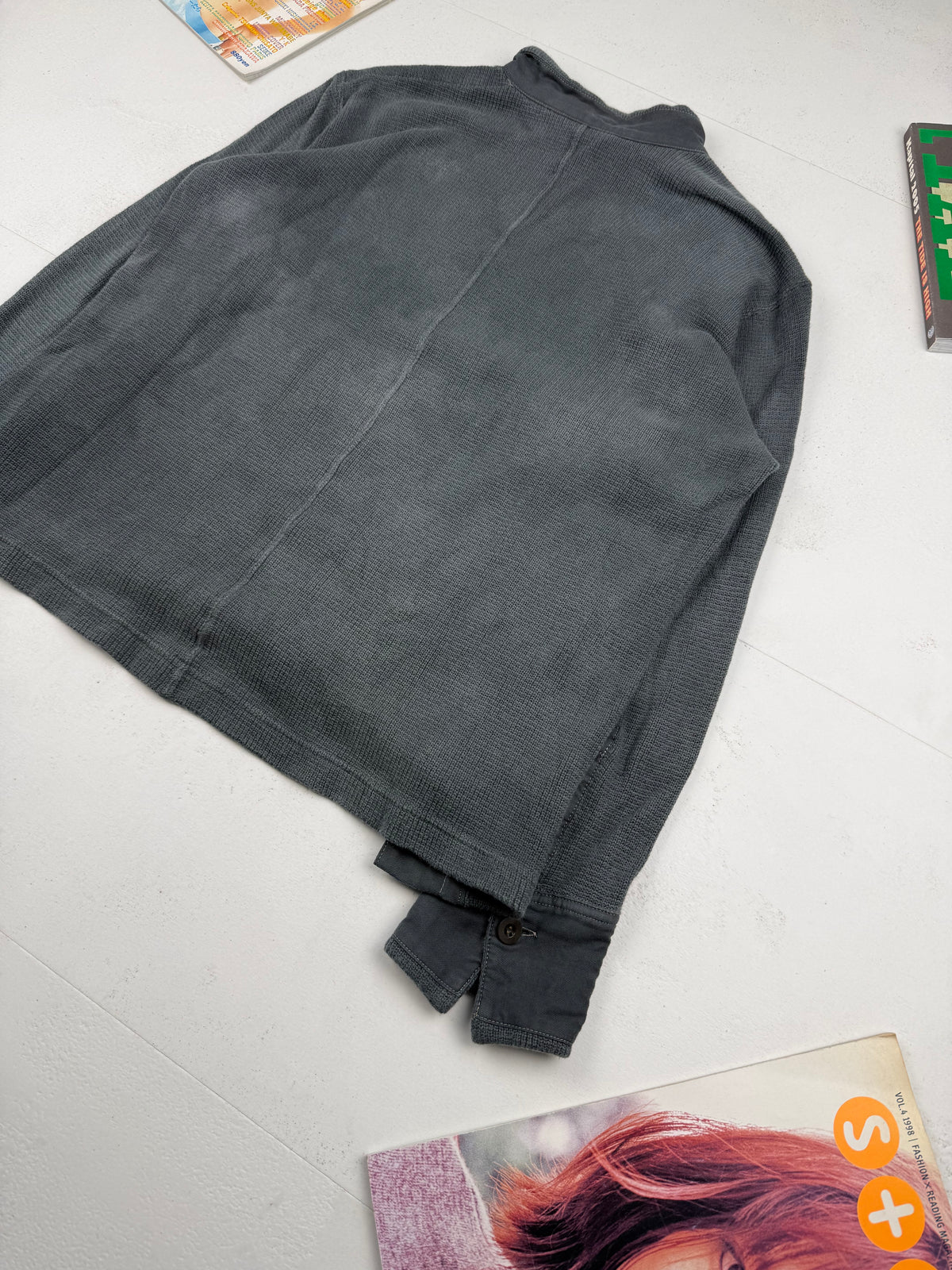 Y's Yohji Yamamoto Asymmetric Button Waffle Knit