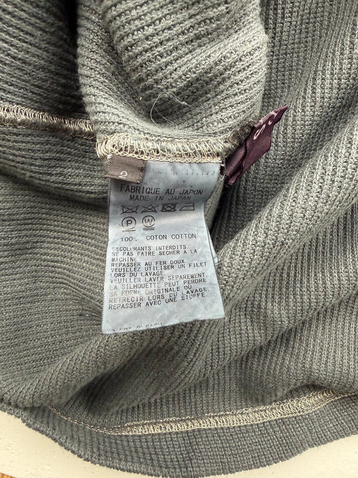 Y's Yohji Yamamoto Asymmetric Button Waffle Knit