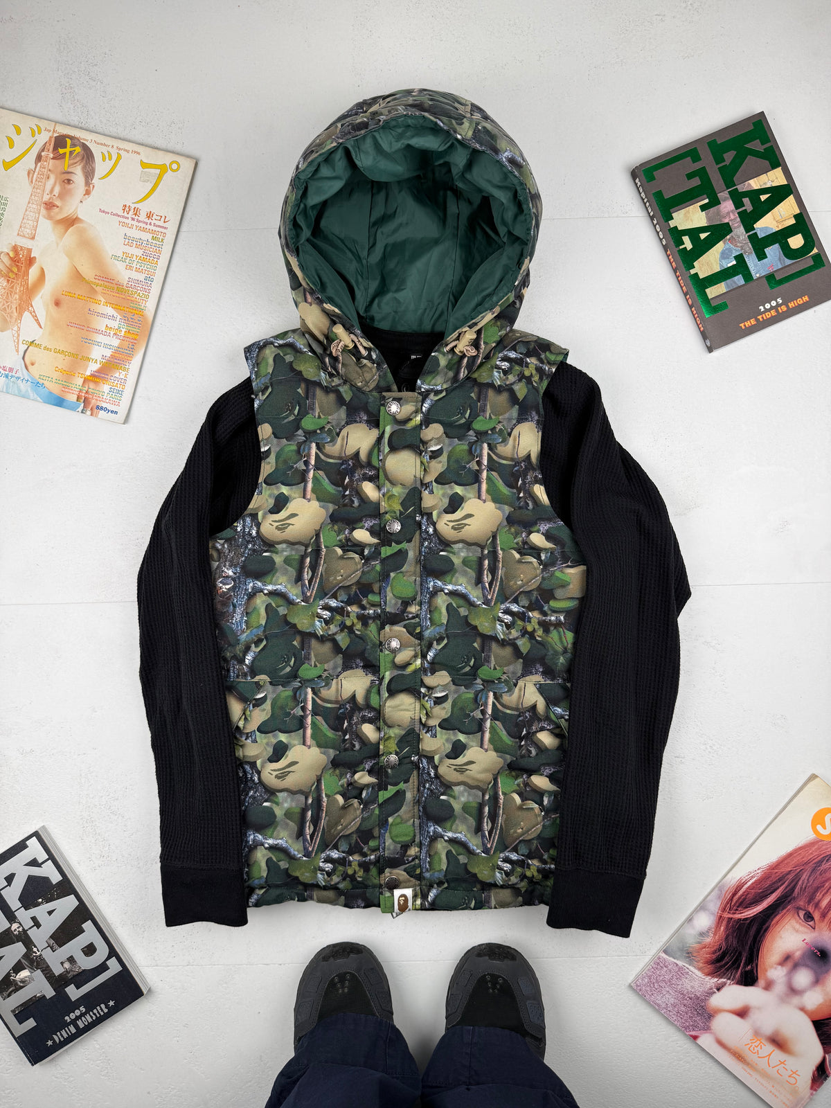 BAPE Camo Hooded Gilet Body Warmer