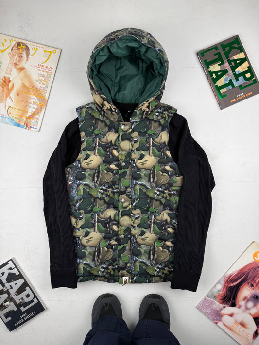 BAPE Camo Hooded Gilet Body Warmer