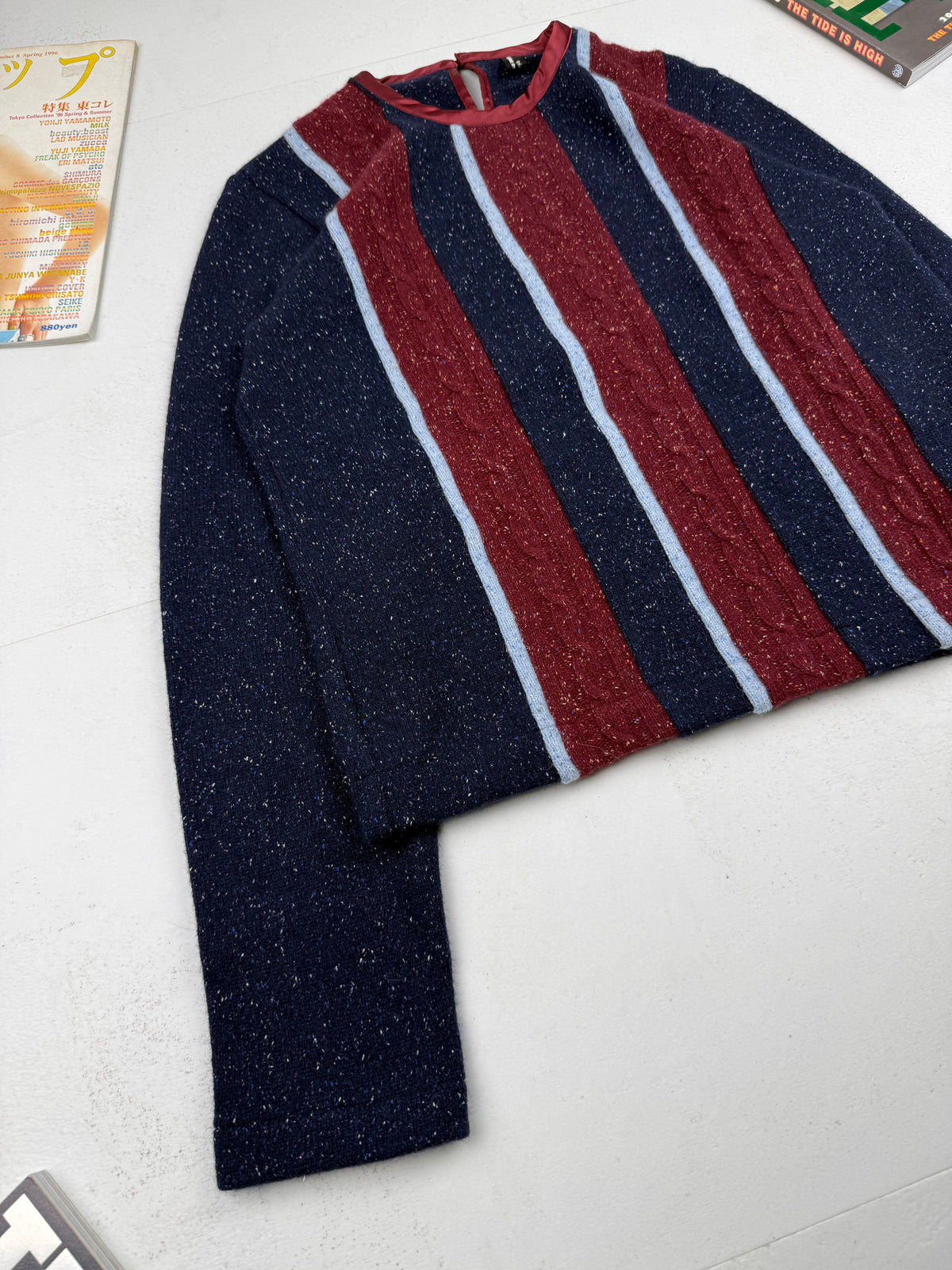 Comme des Garçons Tricot AW2000 Speckled Striped Knit Sweater