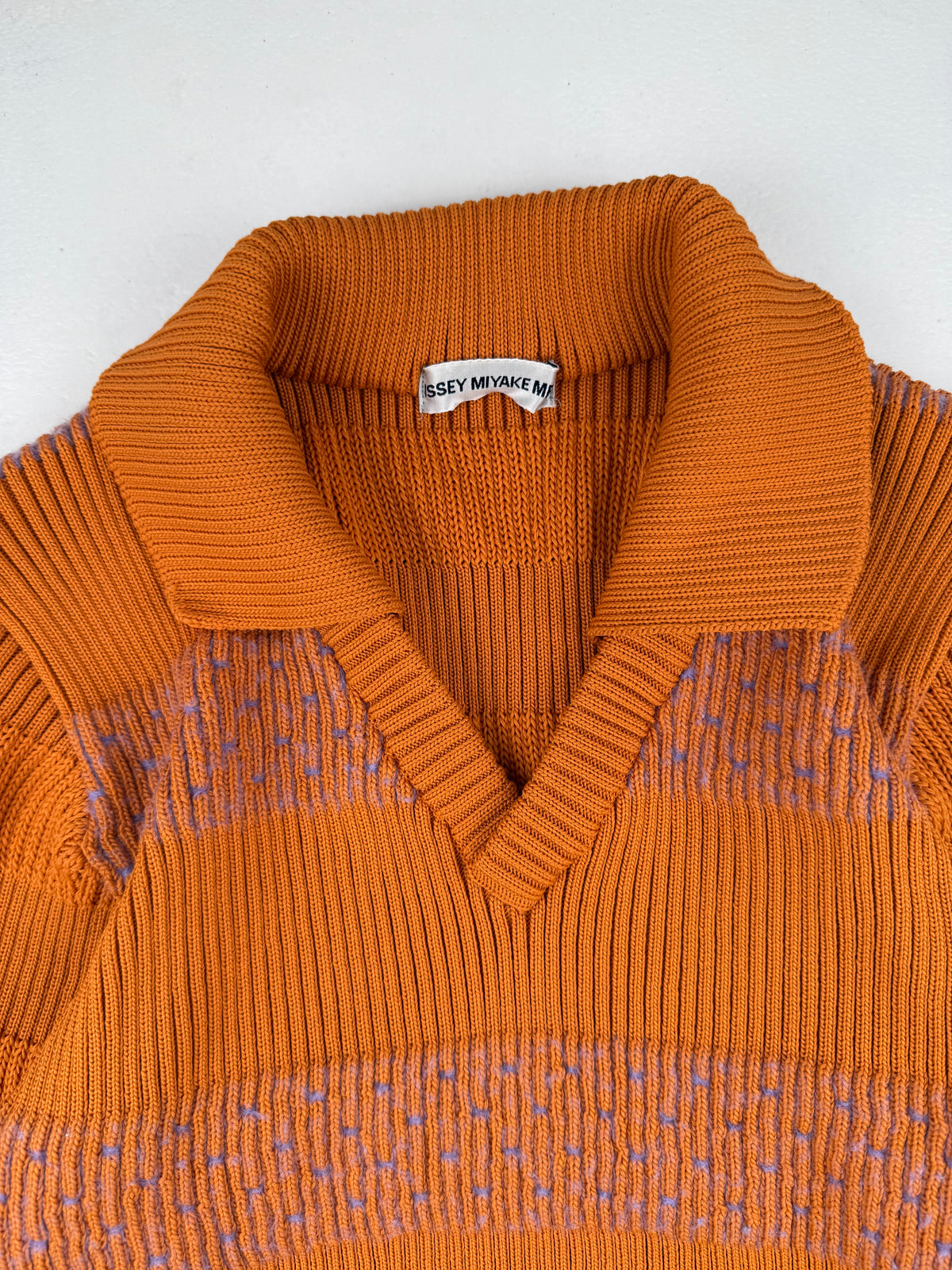 Issey Miyake aw97 Archive Orange "Wobbly" Knit Sweater