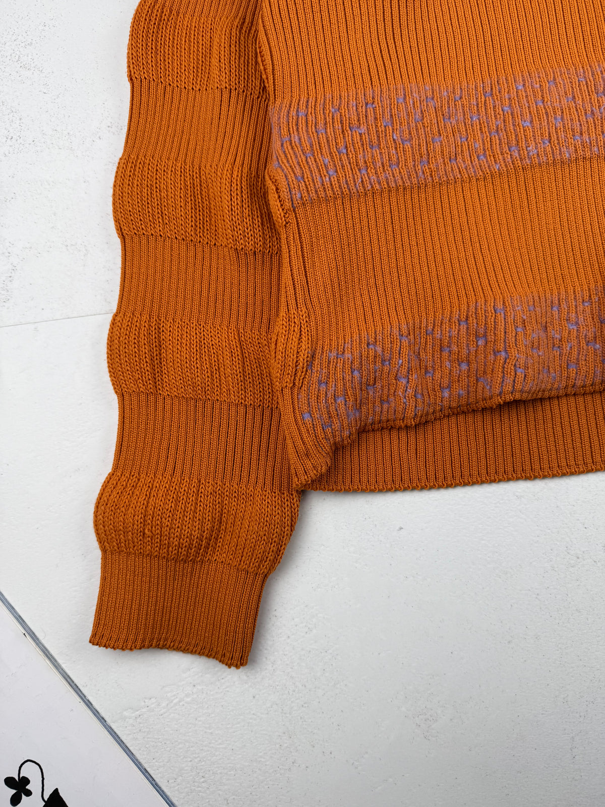 Issey Miyake aw97 Archive Orange "Wobbly" Knit Sweater