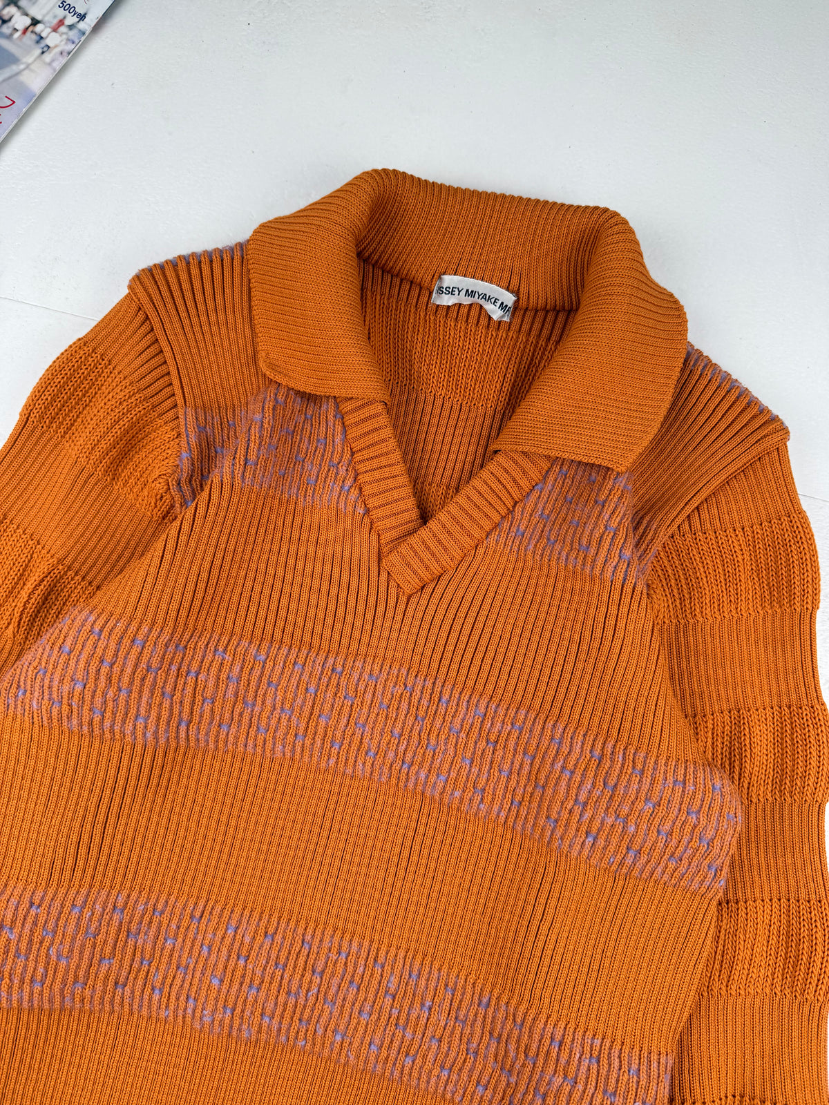 Issey Miyake aw97 Archive Orange "Wobbly" Knit Sweater