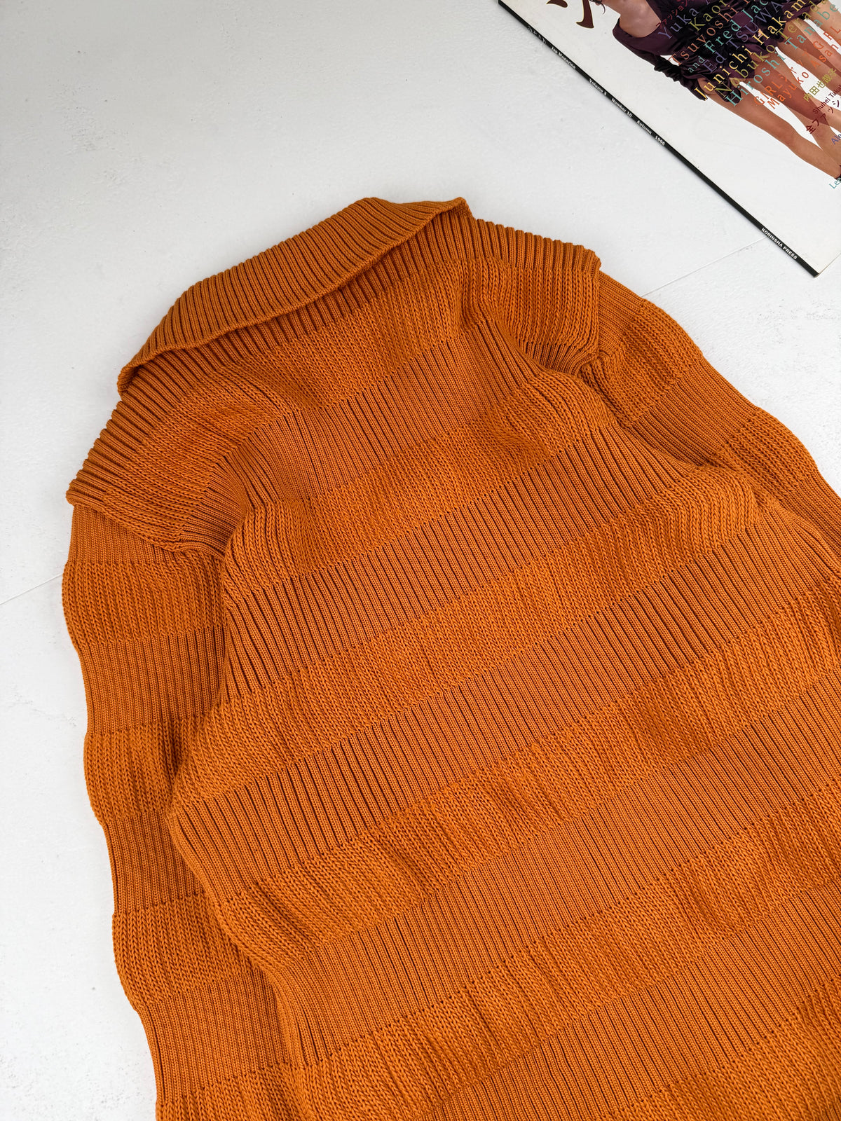 Issey Miyake aw97 Archive Orange "Wobbly" Knit Sweater