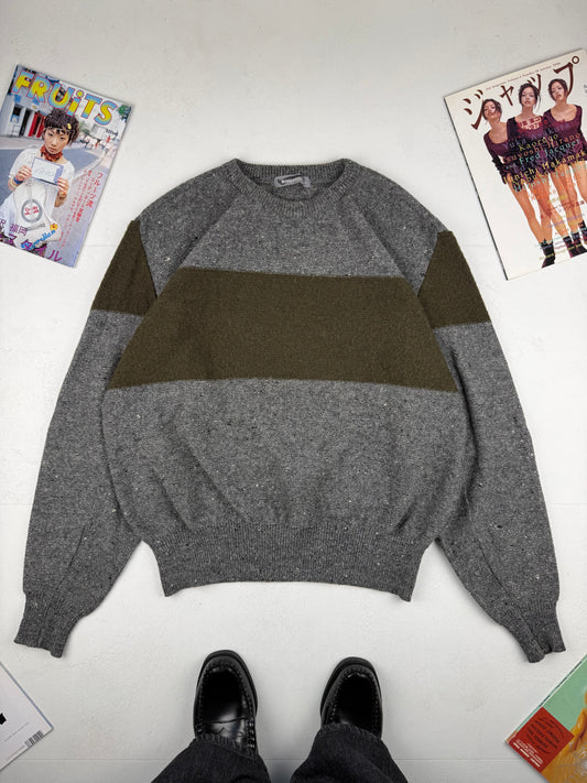 Issey Miyake 80s Colour Block Knit Sweater
