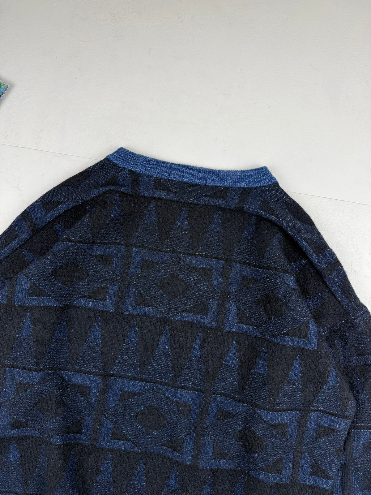 Issey Miyake 80s Geometric Pattern Wool Knit Sweater