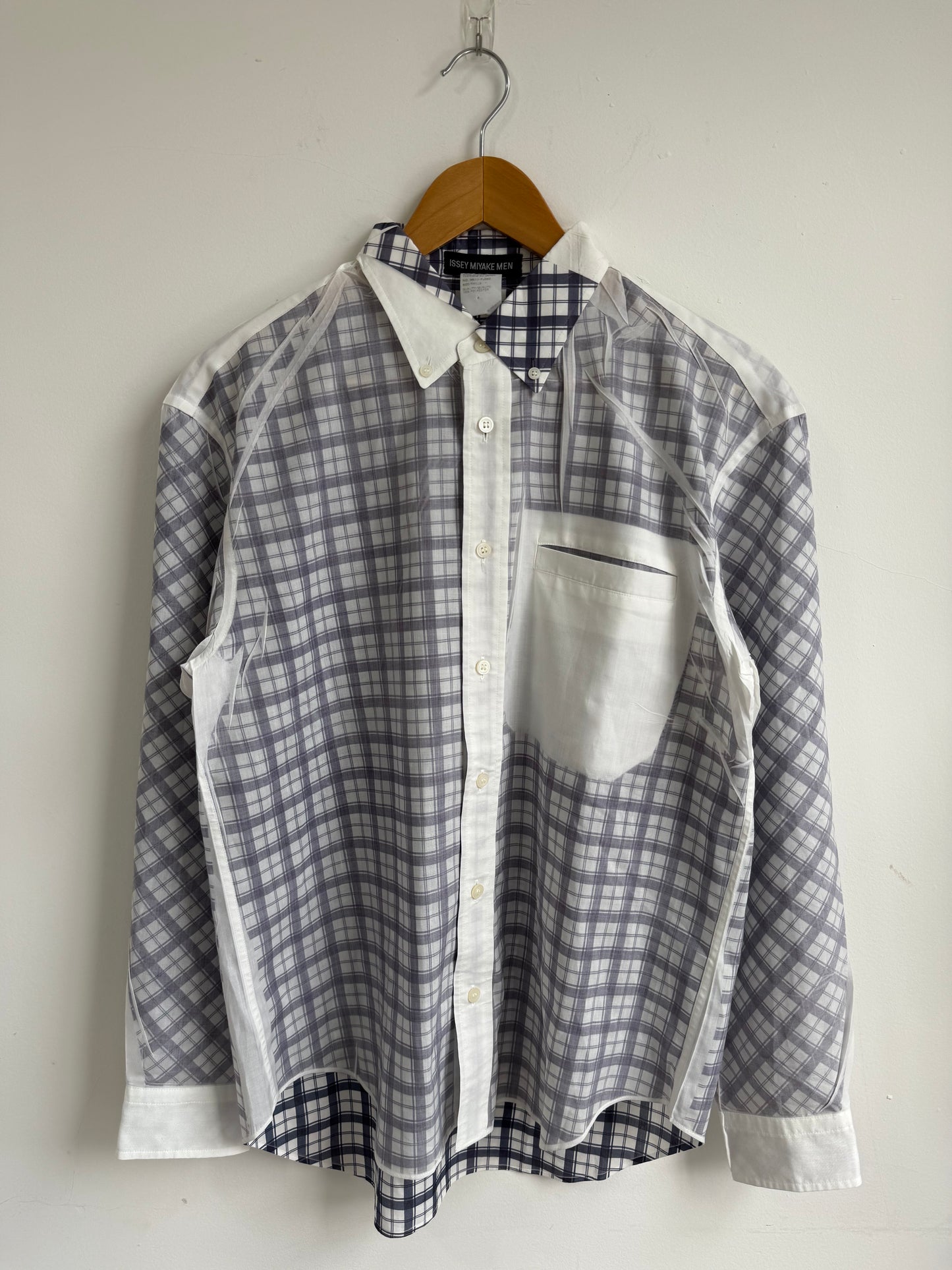 Issey Miyake Men AW01 Sheer Plaid Shirt