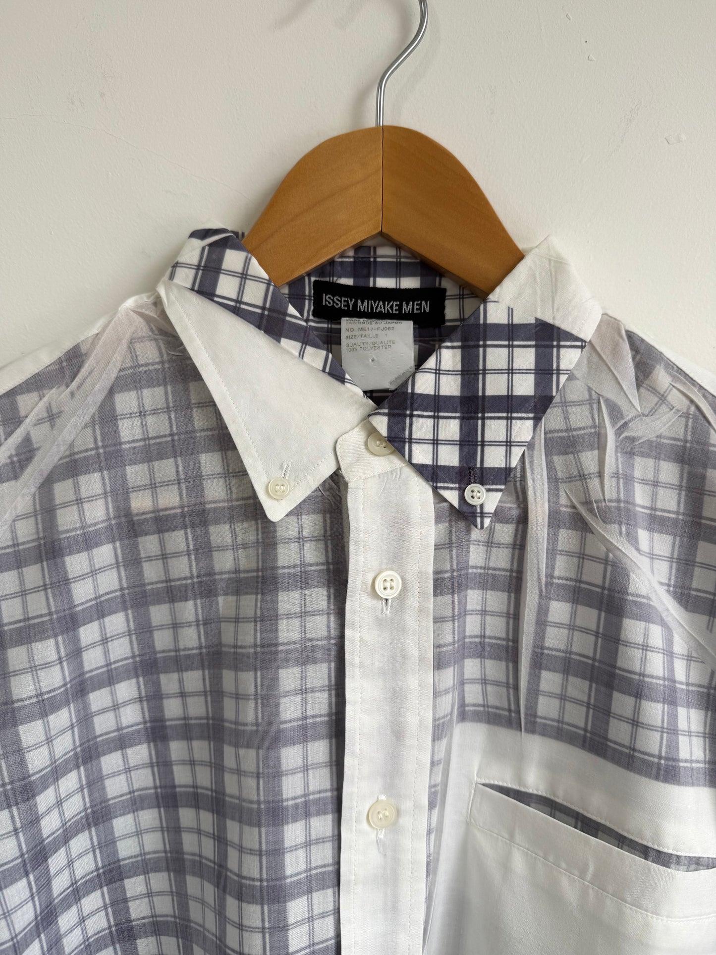 Issey Miyake Men AW01 Sheer Plaid Shirt