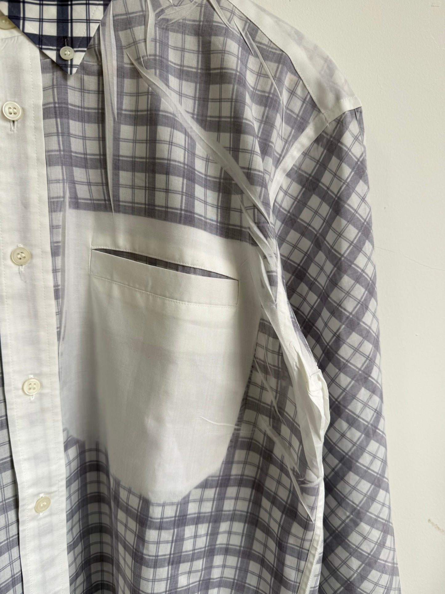 Issey Miyake Men AW01 Sheer Plaid Shirt
