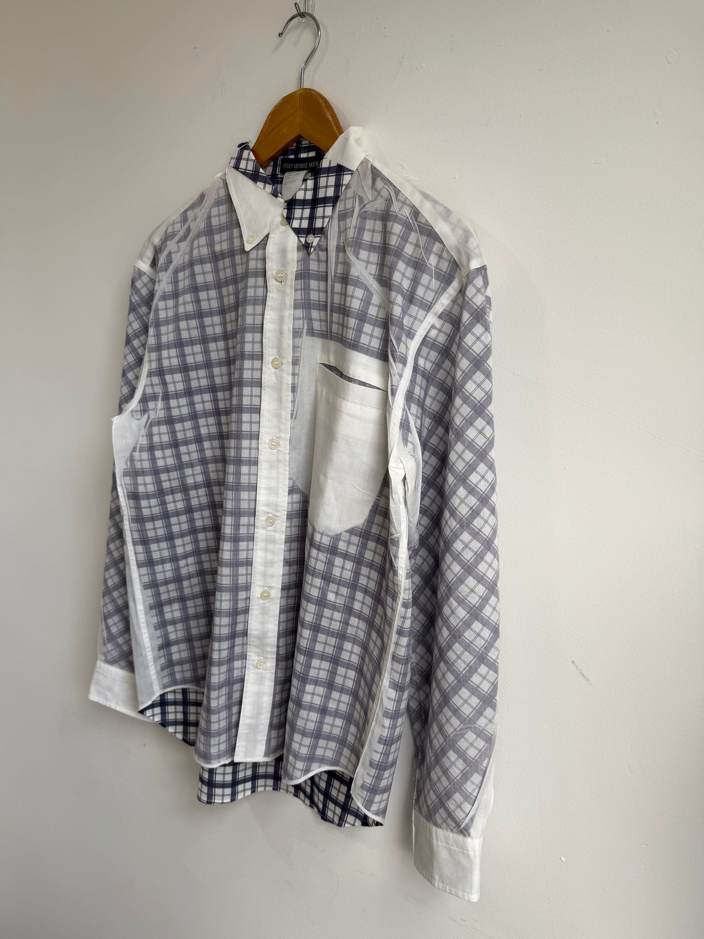 Issey Miyake Men AW01 Sheer Plaid Shirt