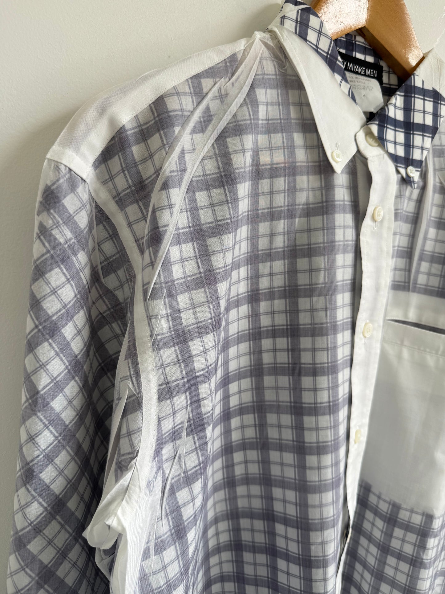 Issey Miyake Men AW01 Sheer Plaid Shirt