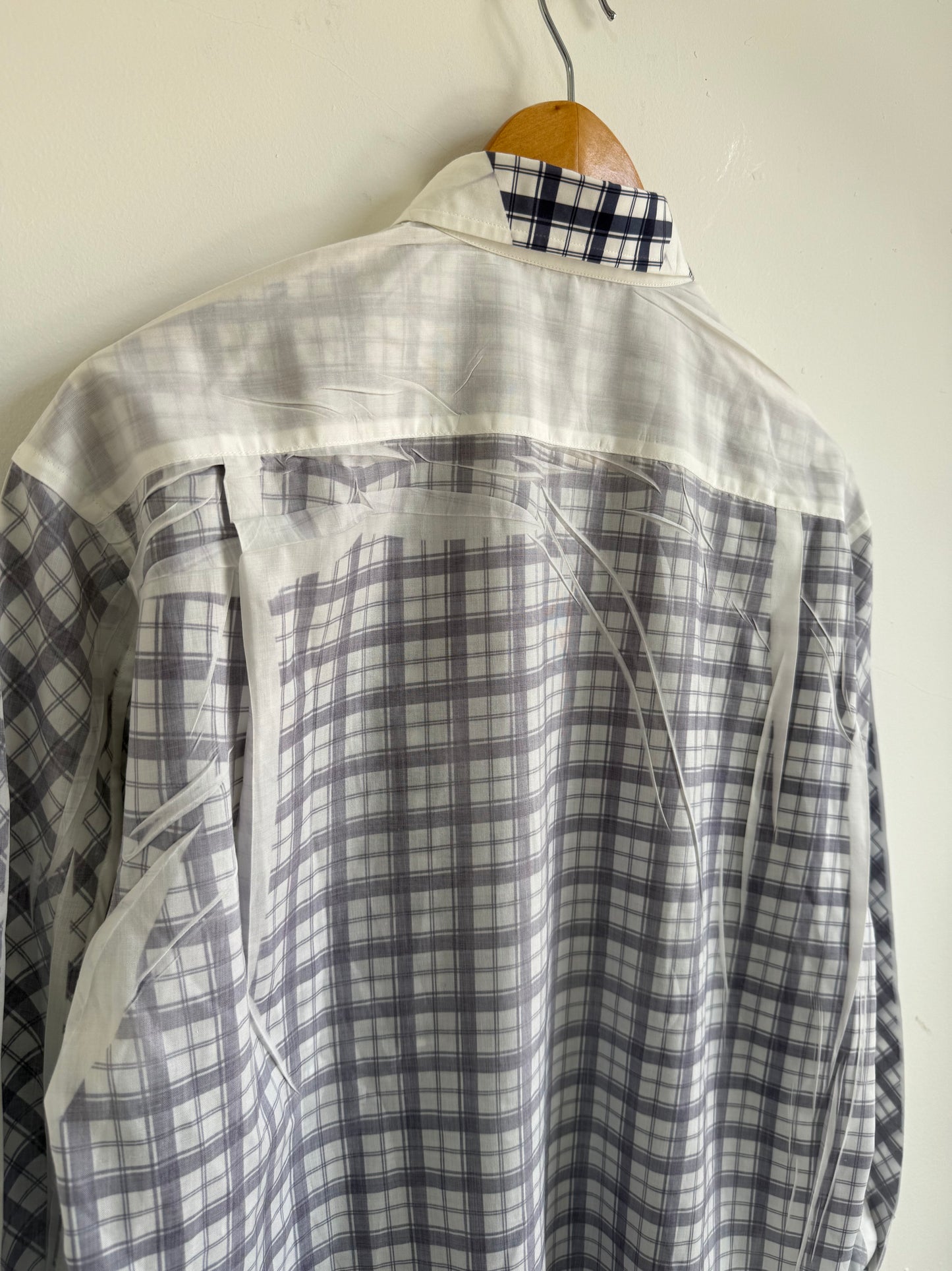 Issey Miyake Men AW01 Sheer Plaid Shirt